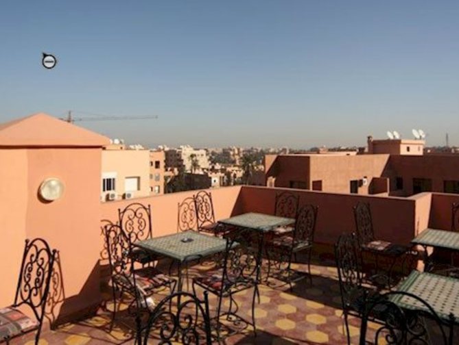 Restaurant in het Moroccan House Hotel in Marrakech, Marokko foto 1