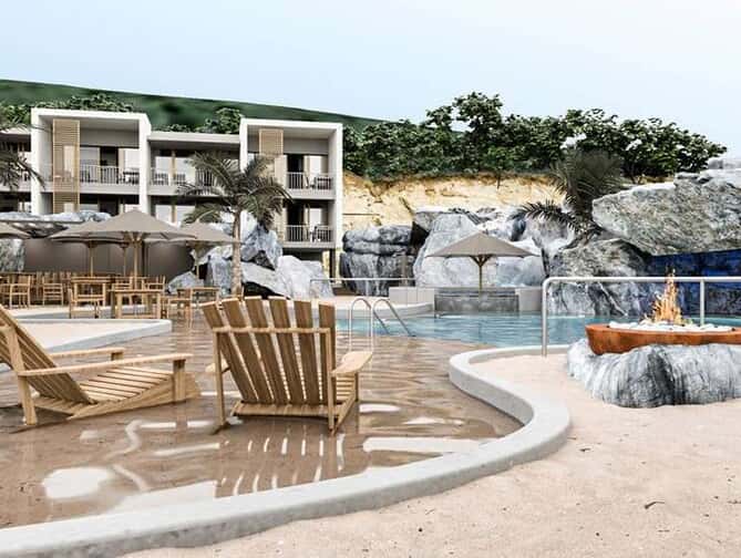 Zwembadzijde bij The Ritz Village Hotel in Curacao, Willemstad  foto 2