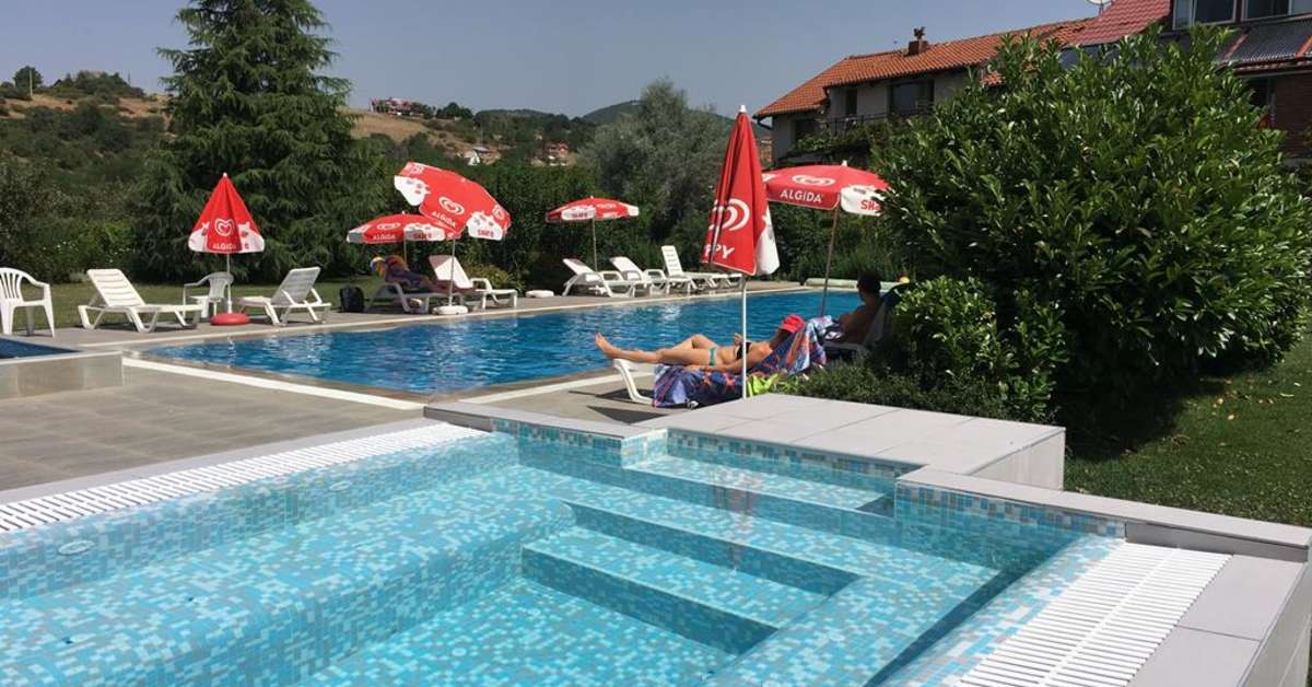 Zwembad van Oaza Inn Hotel Ohrid, Macedonië foto 1