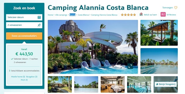Boek nu: Camping Alannia Costa Blanca aan de Costa Blanca!