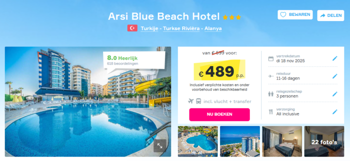 Arsi Blue Beach: Vakantiedeal Alanya
