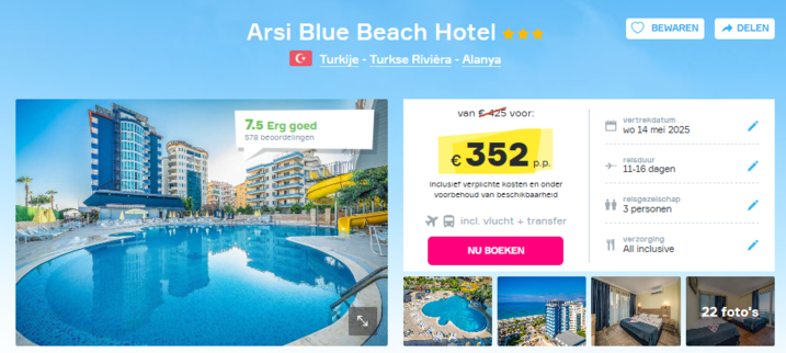 Arsi Blue Beach: Vakantiedeal Alanya