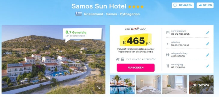 Samos Sun Hotel: Griekse Vakantiedeal op Samos