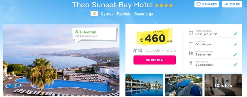 Theo Sunset Bay Hotel: Vakantiedeal Cyprus!
